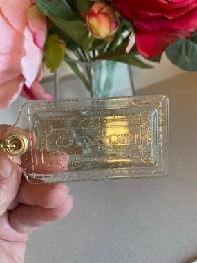 Coach Poppy Clear & Gold Acrylic Hangtag